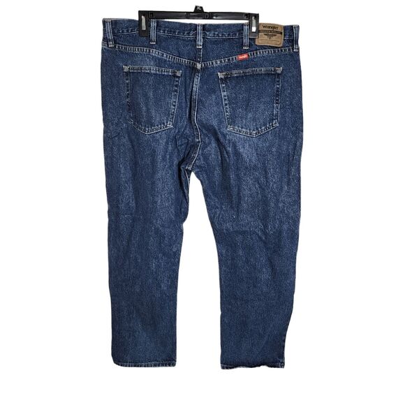 Wrangler Mens Jeans Sz 40X29 5 Star Premium Denim Regular Fit Straight Dark Wash - Picture 2 of 9